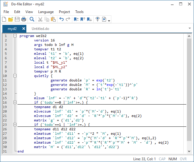 The Stata `.do` file editor